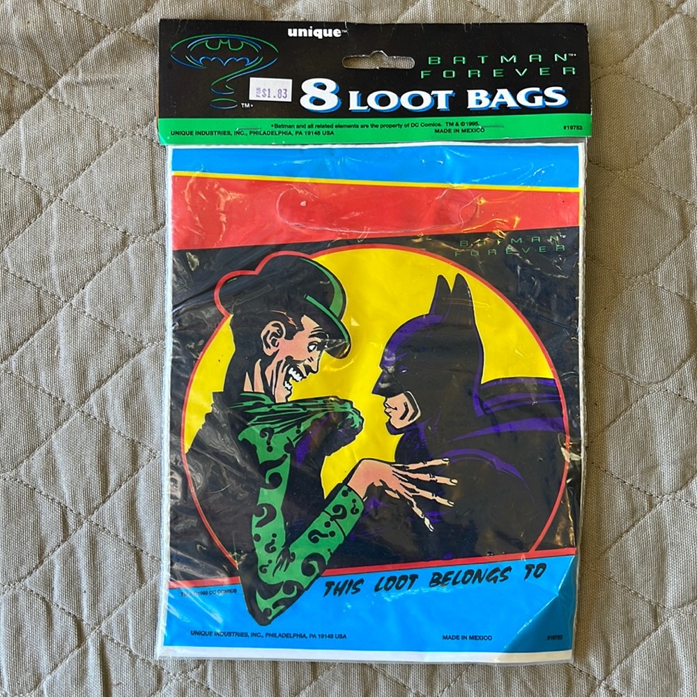 Batman Vintage loot bags 8 pack 1995